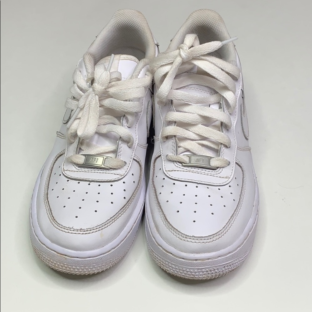 Nike White Air Force Ones Size 7Y